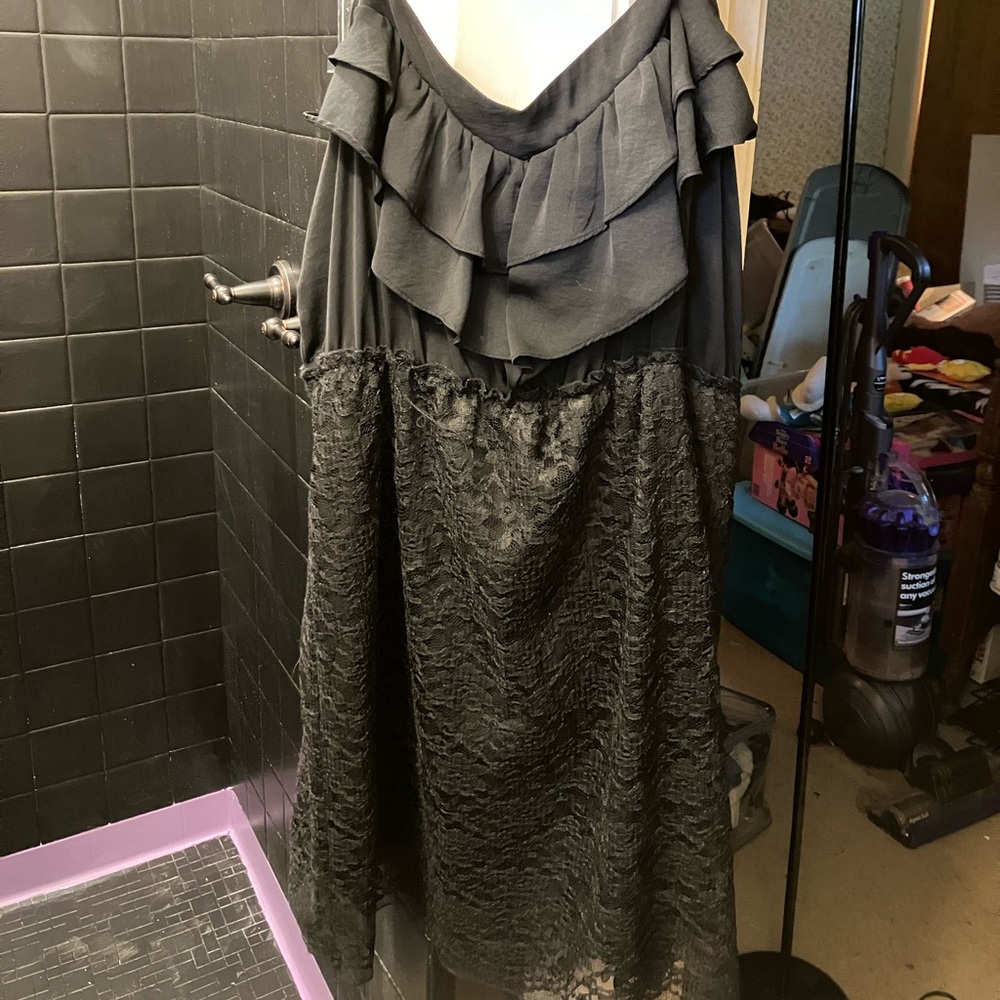 Black spaghetti strap dress